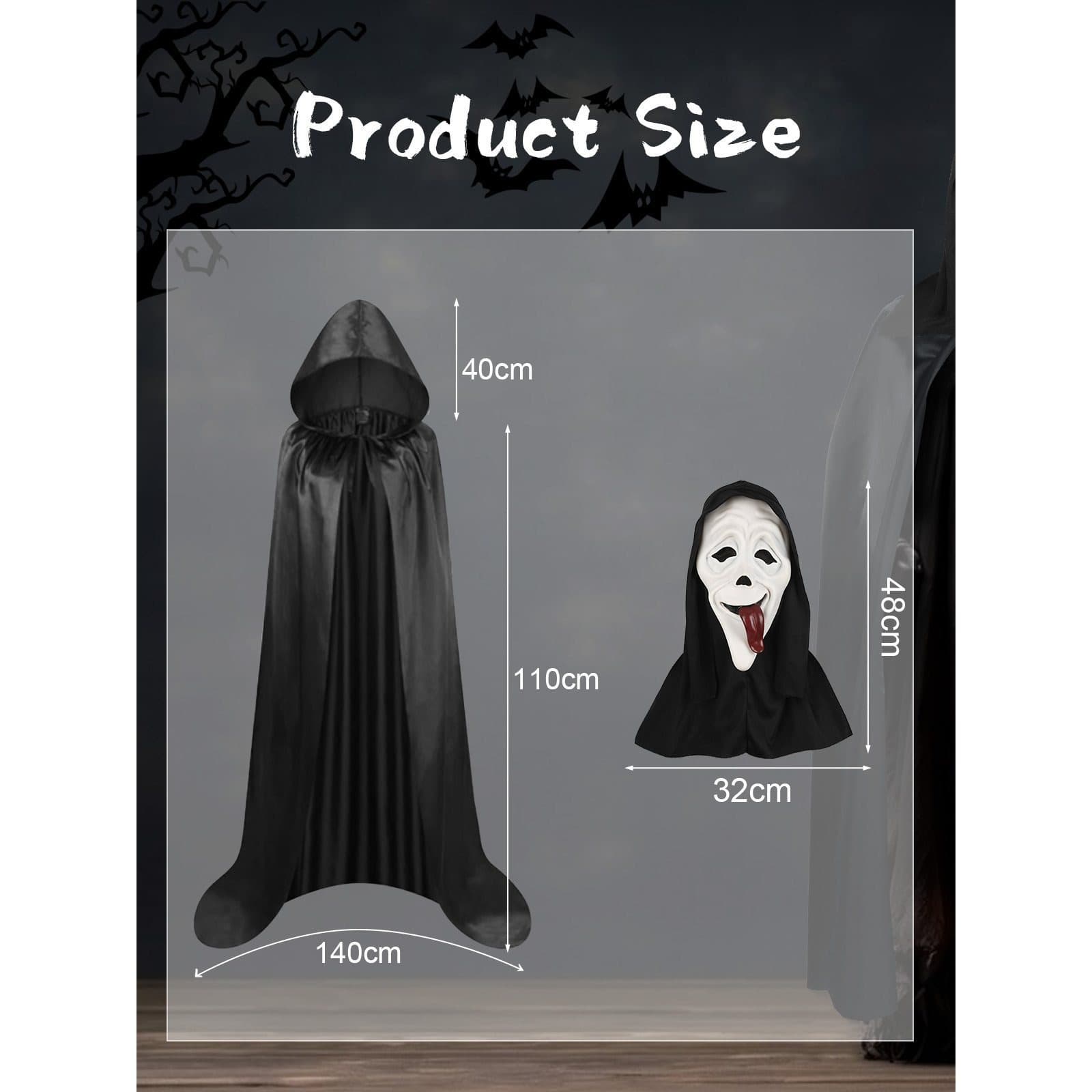Halloween-Kapuzenumhang mit Maske