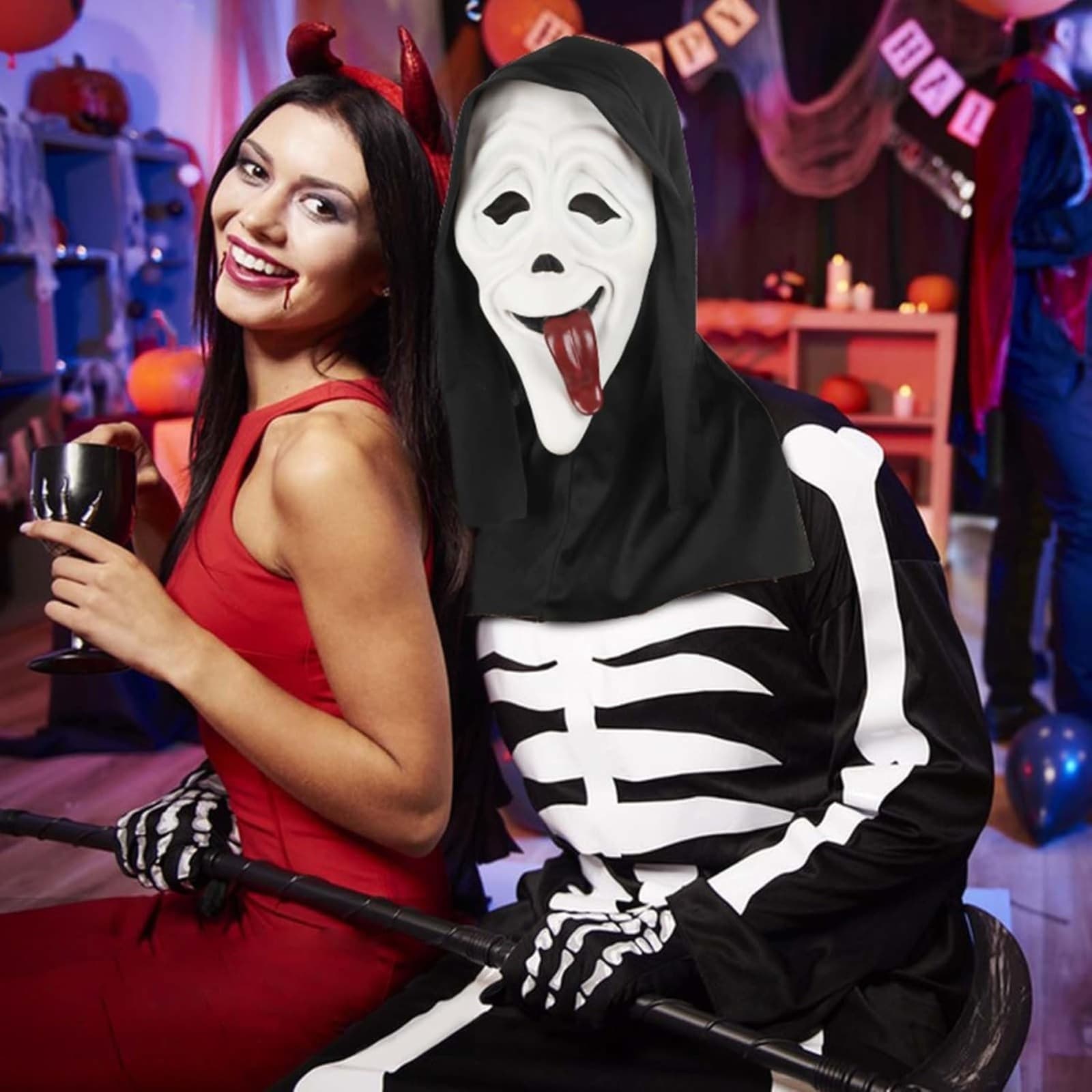 Halloween-Kapuzenumhang mit Maske