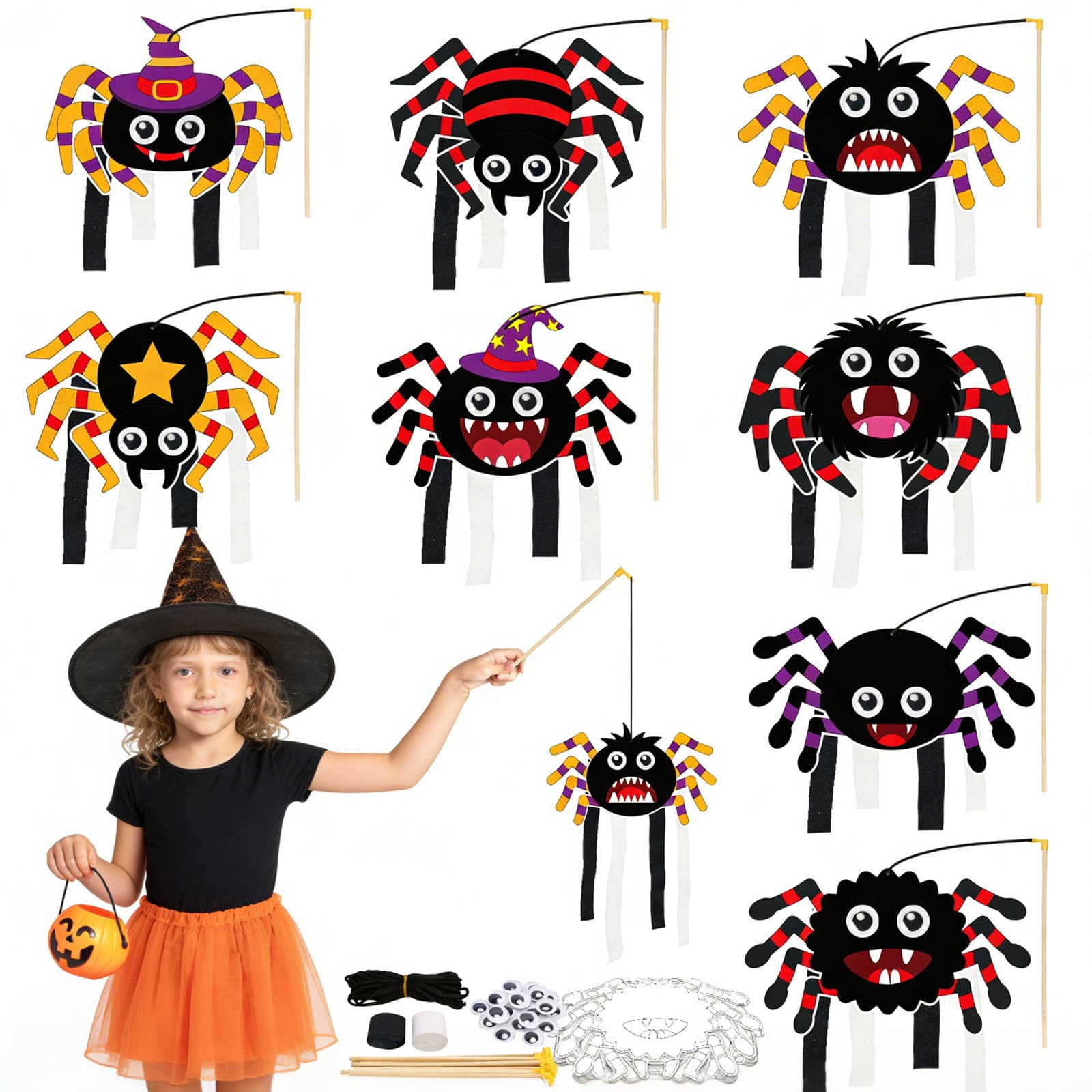Halloween-Bastelset Spinnen