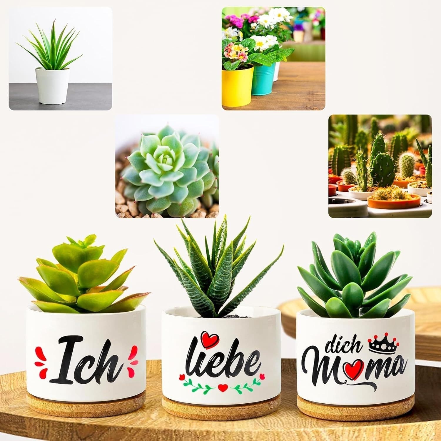 Keramik-Übertöpfe mit Herzmotiv