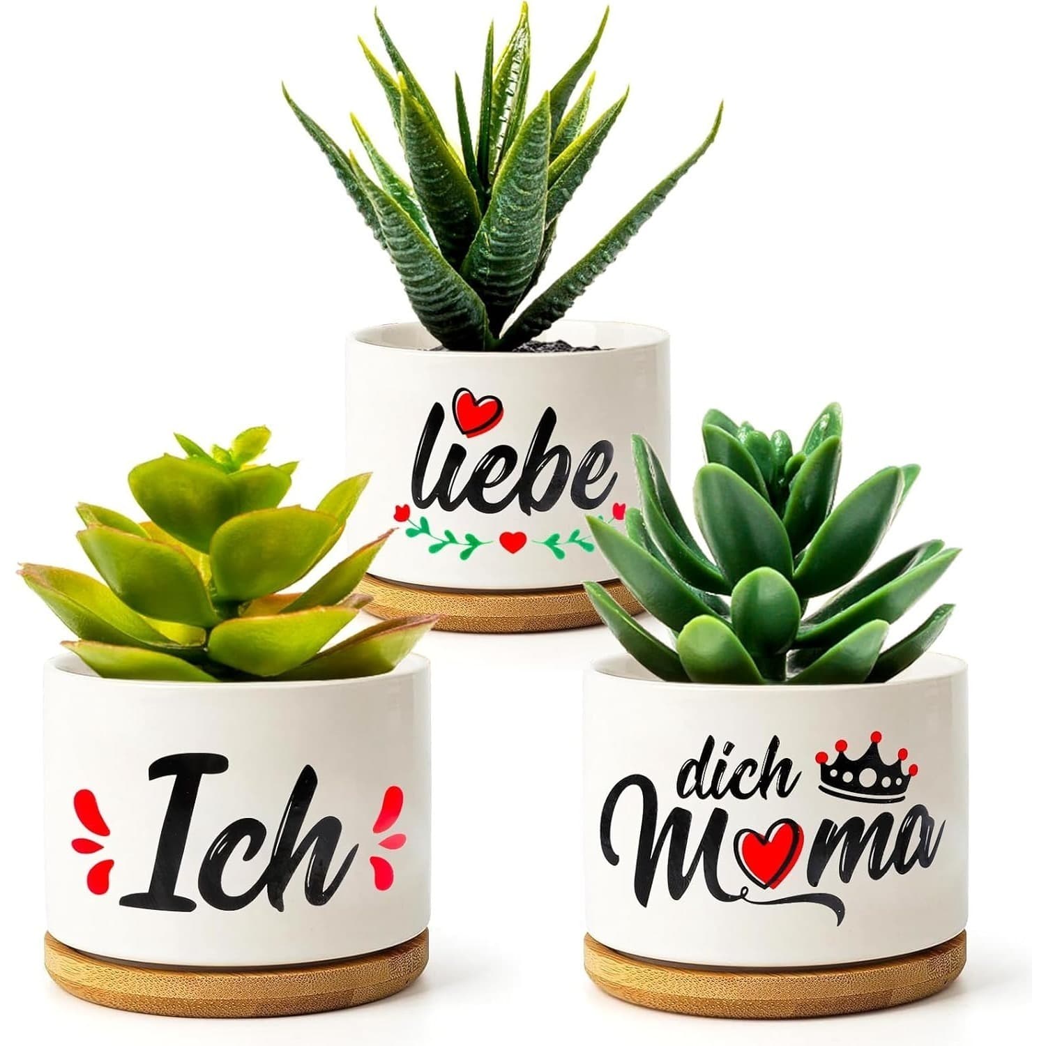 Keramik-Übertöpfe mit Herzmotiv
