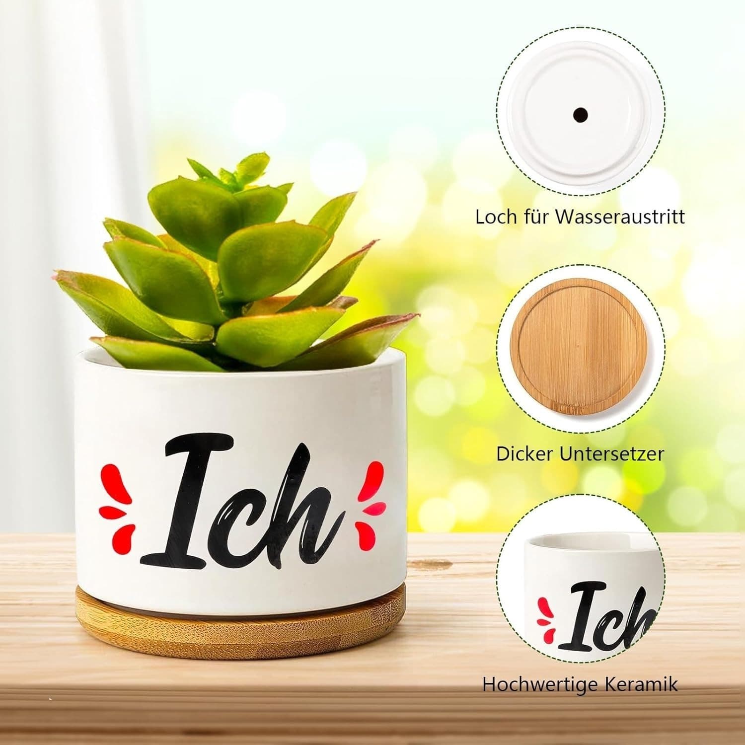 Keramik-Übertöpfe mit Herzmotiv