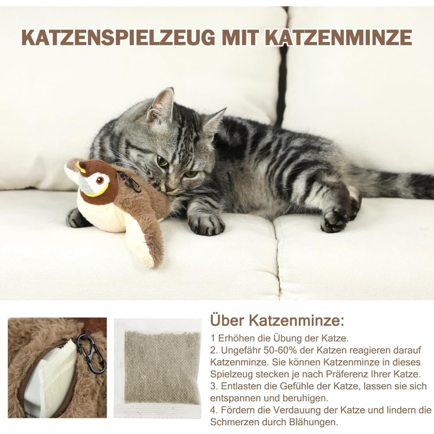 Elektrisches Katzenspielzeug Vogel