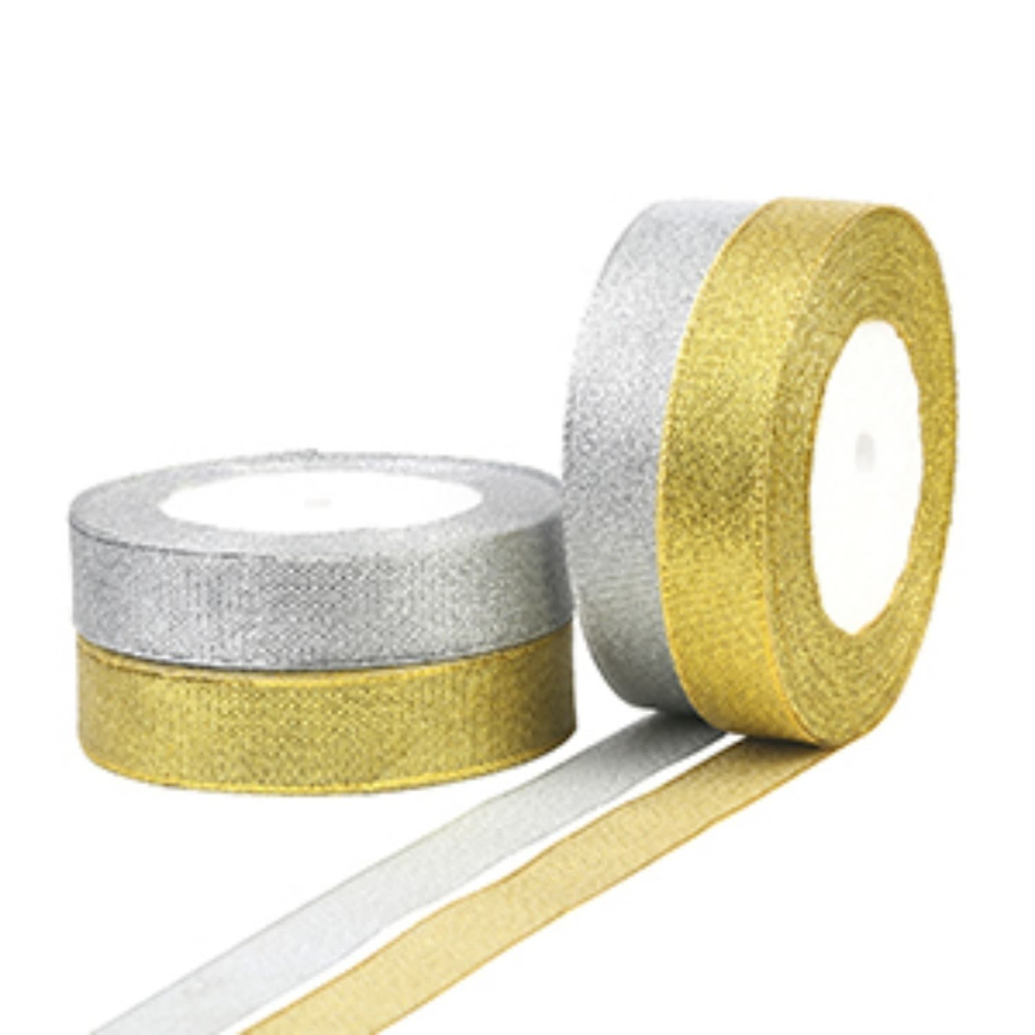 Geschenkbänder in Gold und Silber