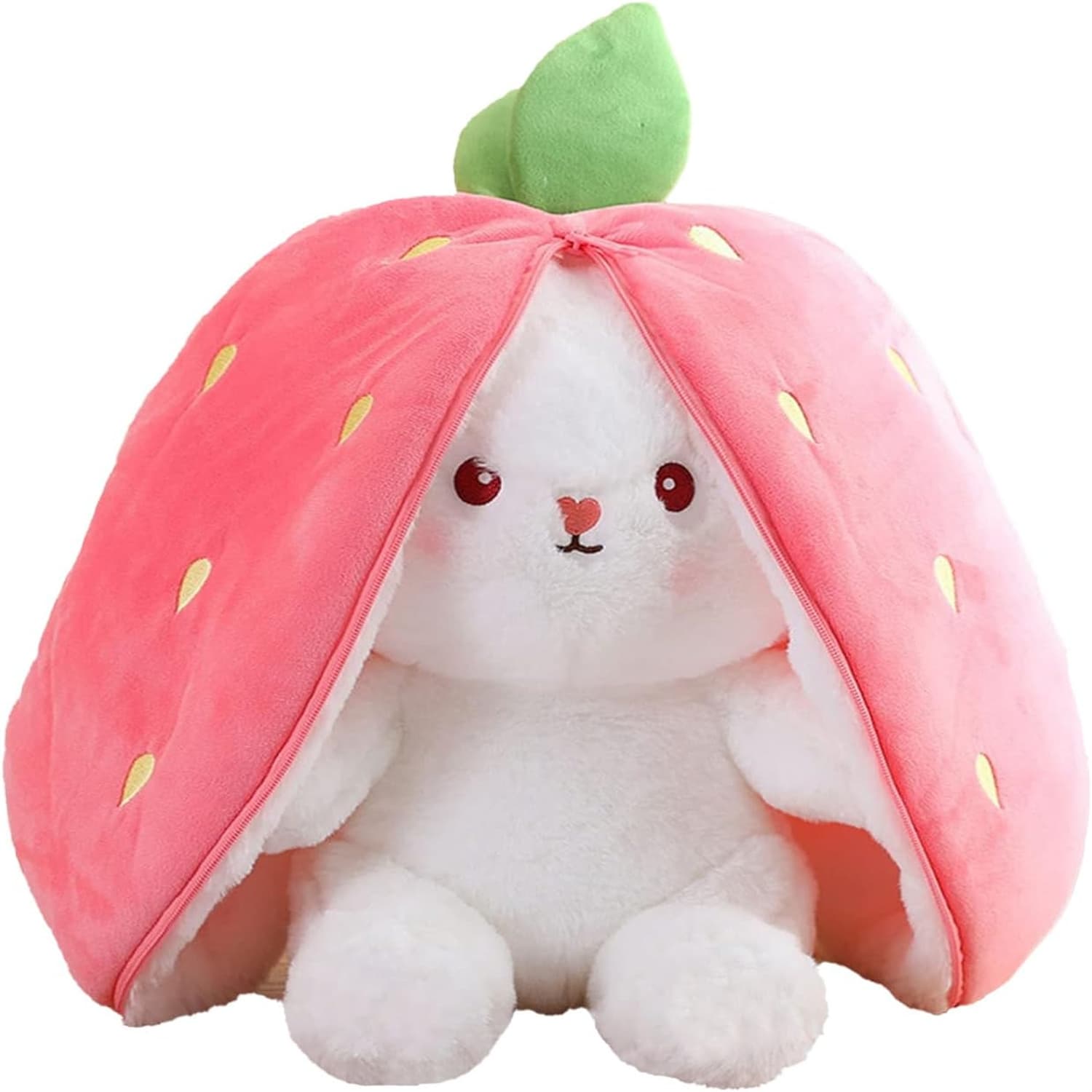 Kuscheltier Hase mit Erdbeer-Design