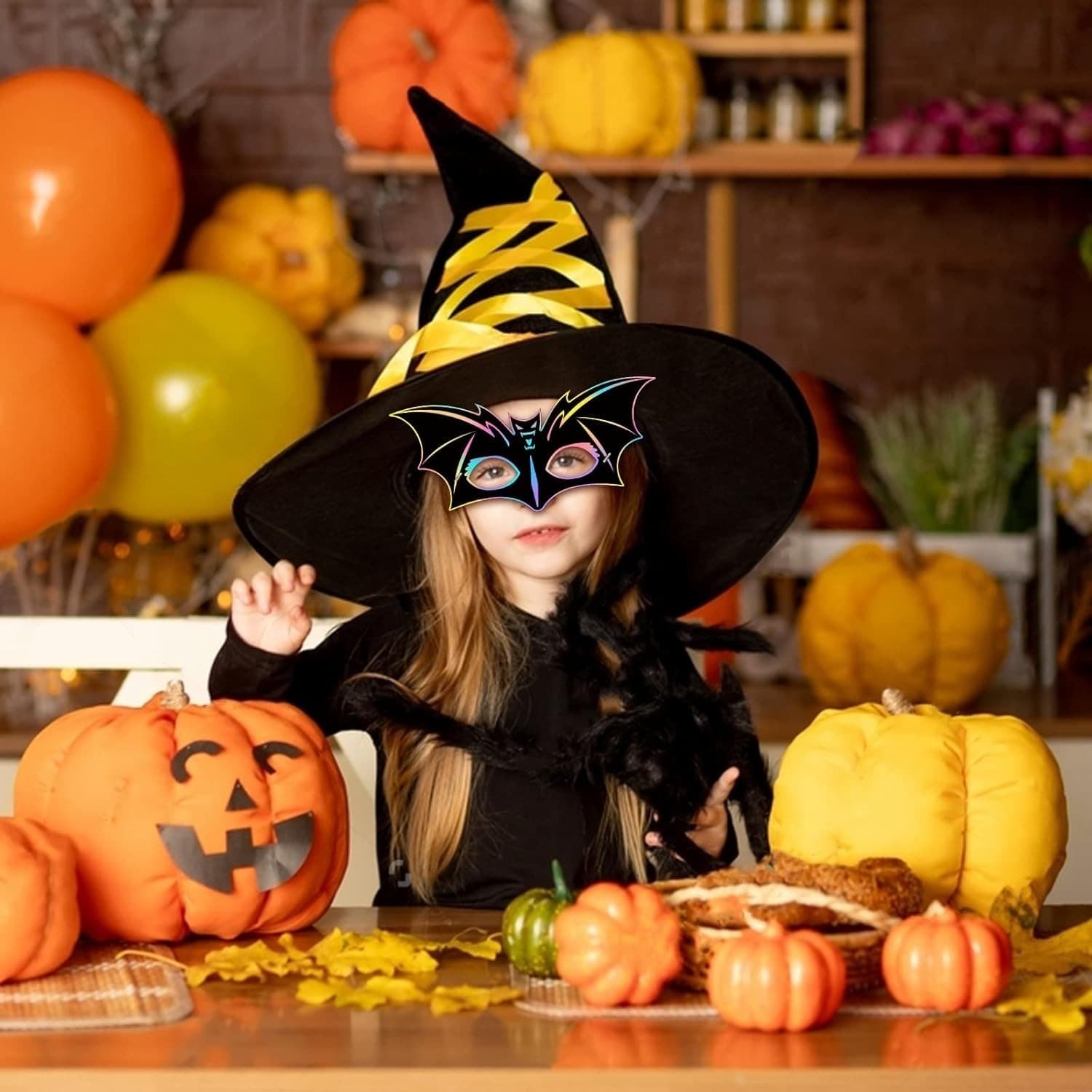 Halloween-Kratzbilder-Masken