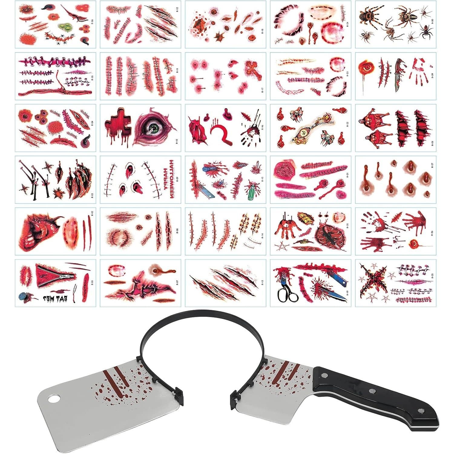 Halloween-Set Messer-Haarreif