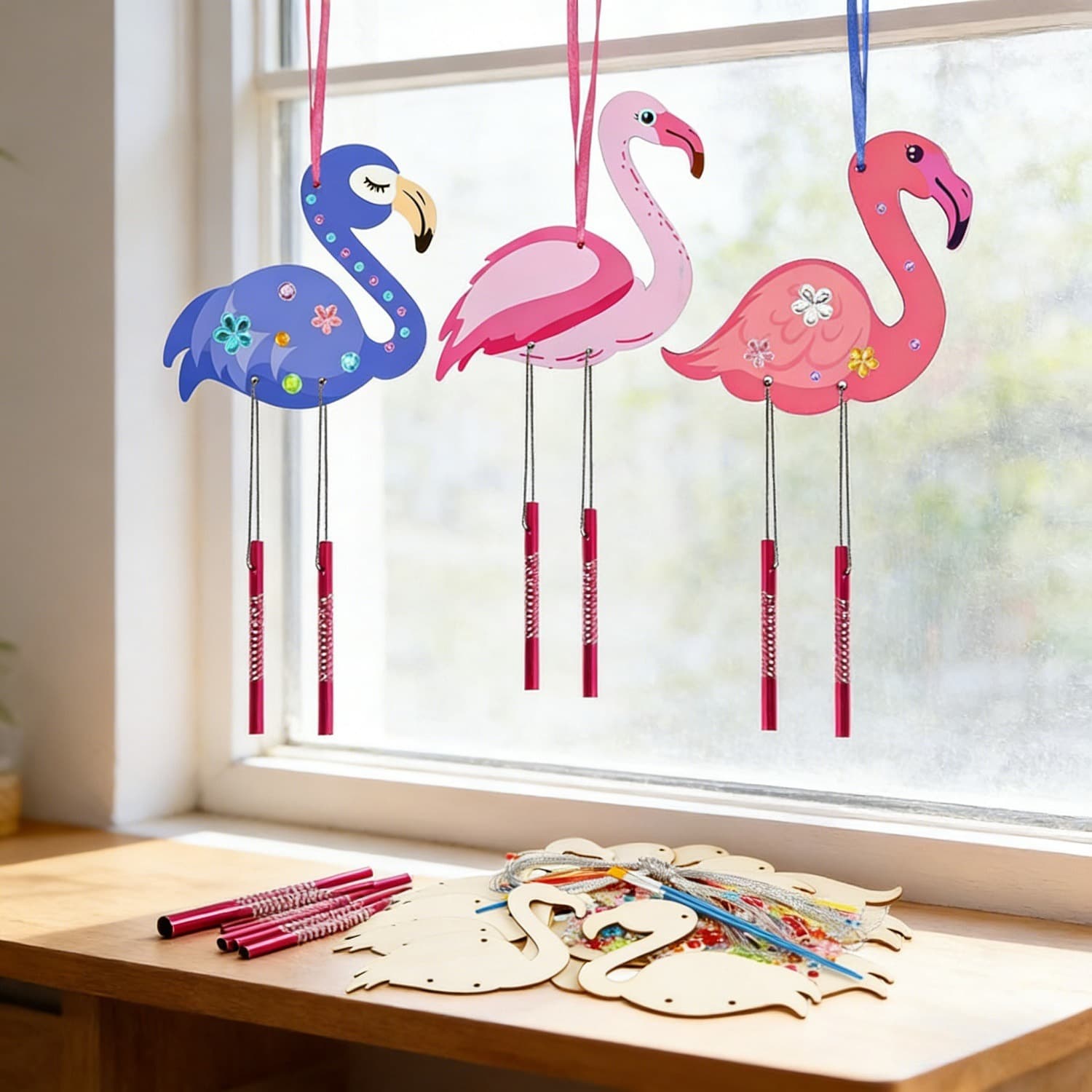 Bastelset Flamingo-Windspiel