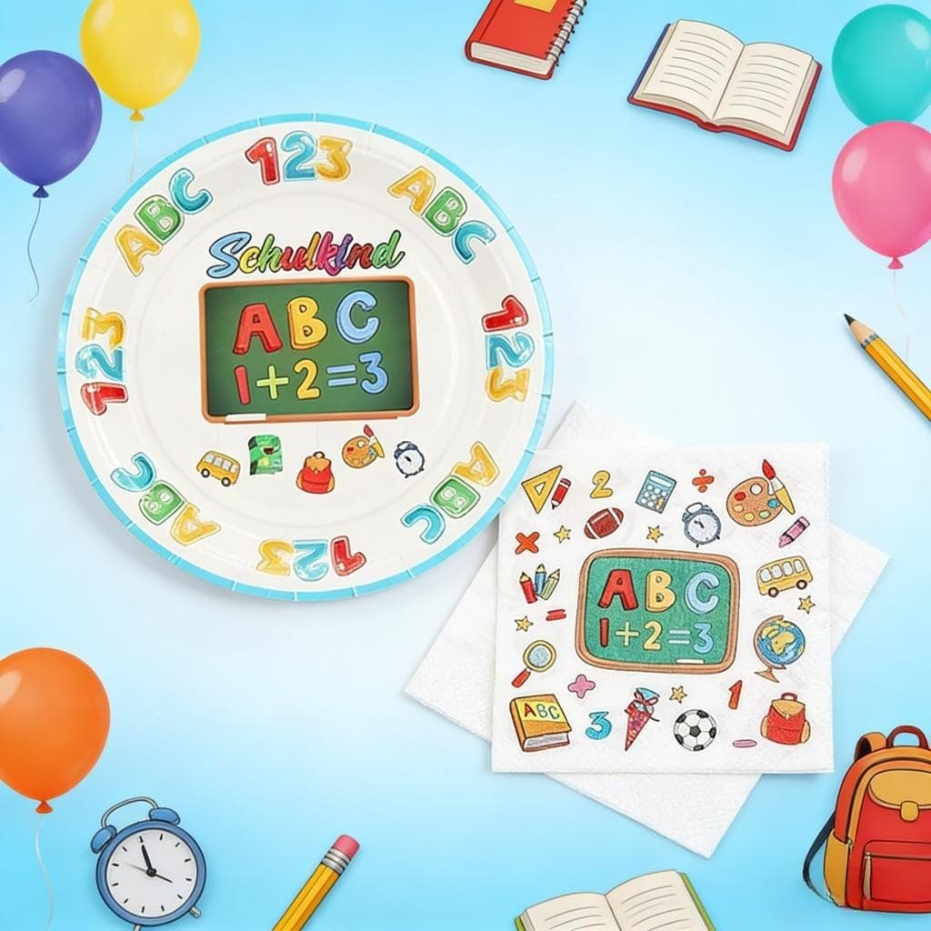 Partygeschirr-Set zum Schulanfang
