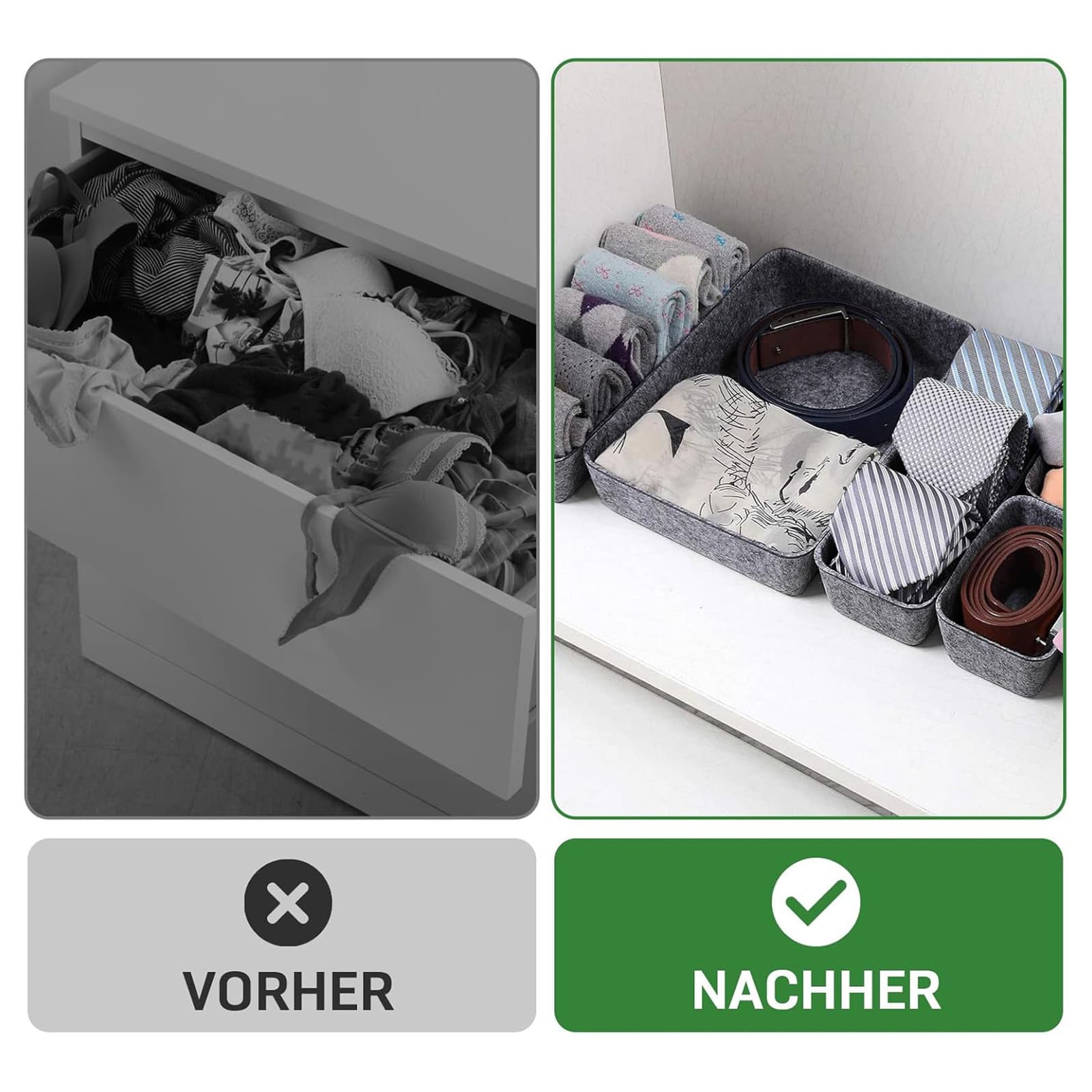 Filz-Schubladen-Organizer