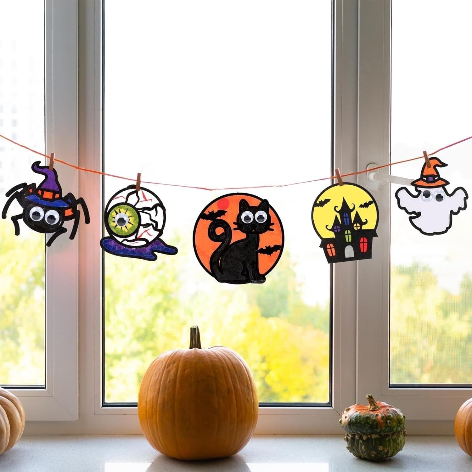 Halloween-Bastelset Fensterbilder