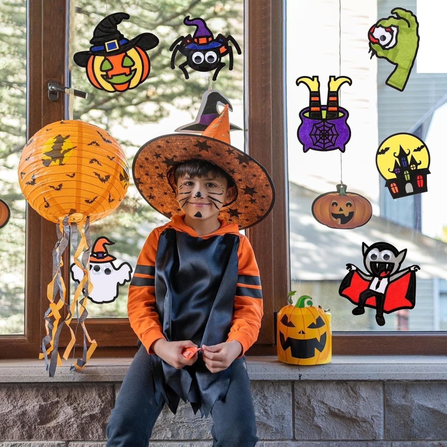 Halloween-Bastelset Fensterbilder