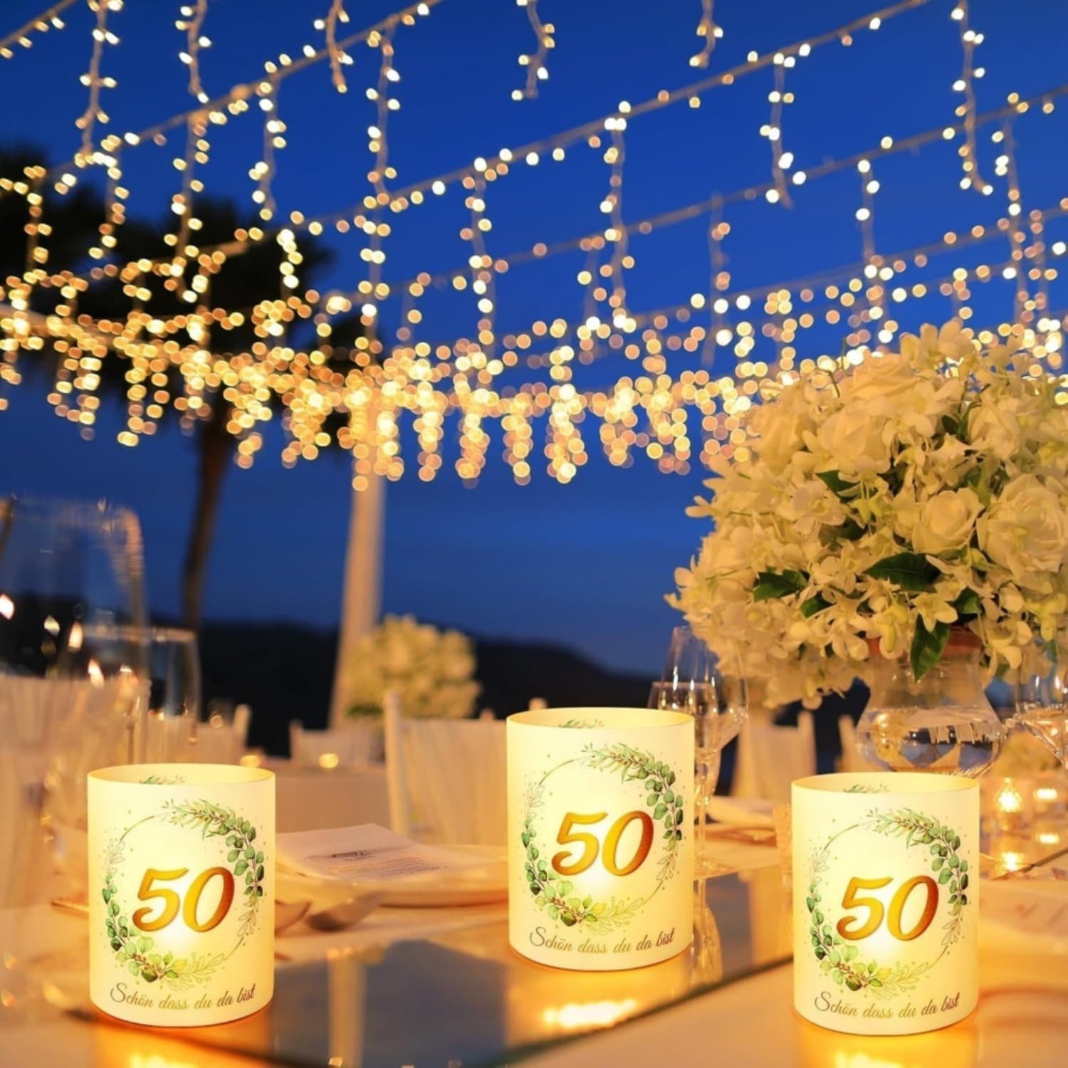 Laternen-Set Goldene Hochzeit