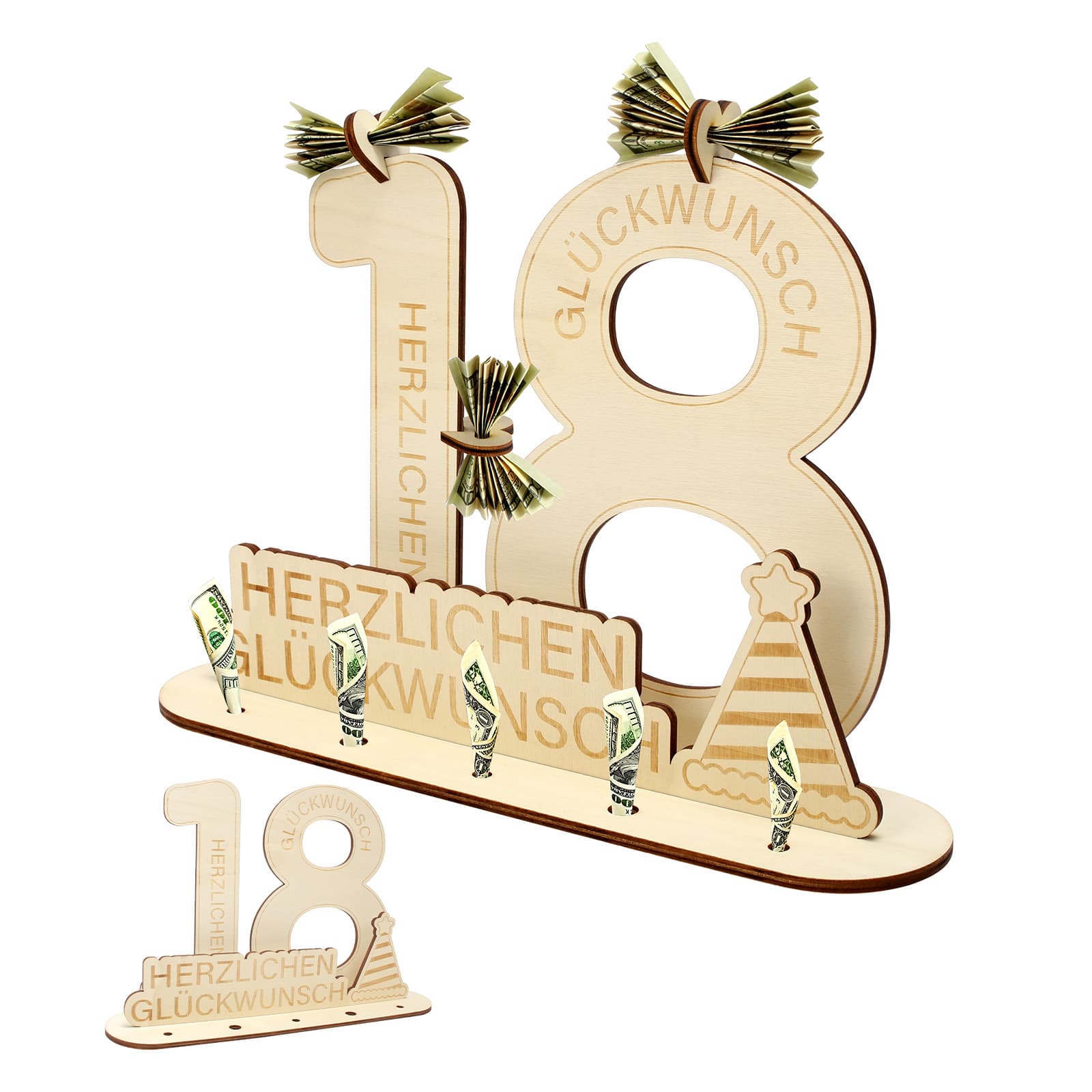 Geldgeschenk-Deko zum 18. Geburtstag