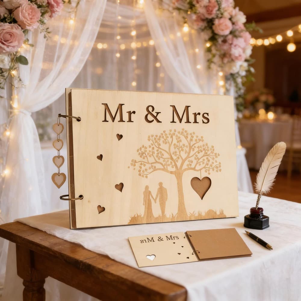 Gästebuch aus Holz zur Hochzeit