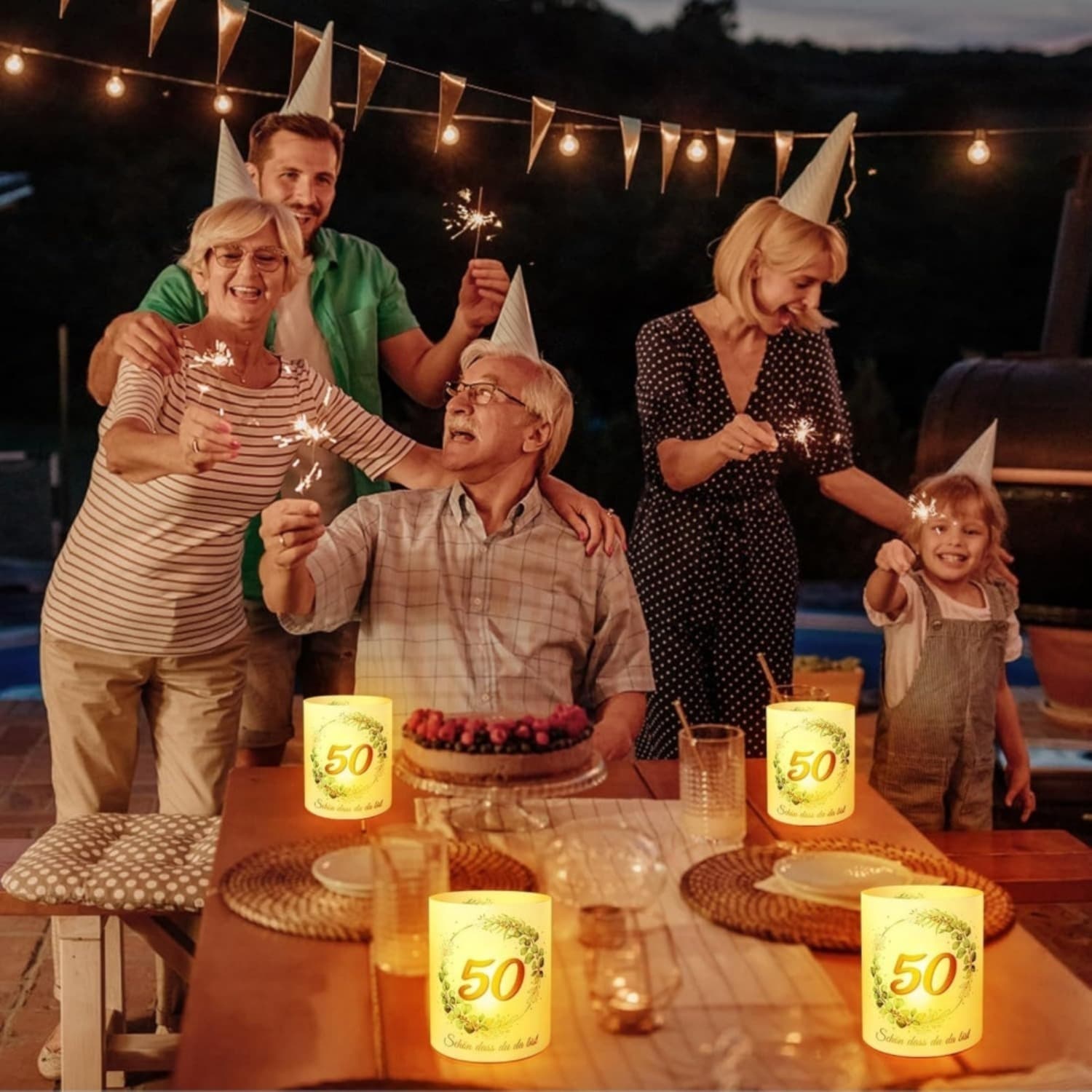 Laternen-Set Goldene Hochzeit