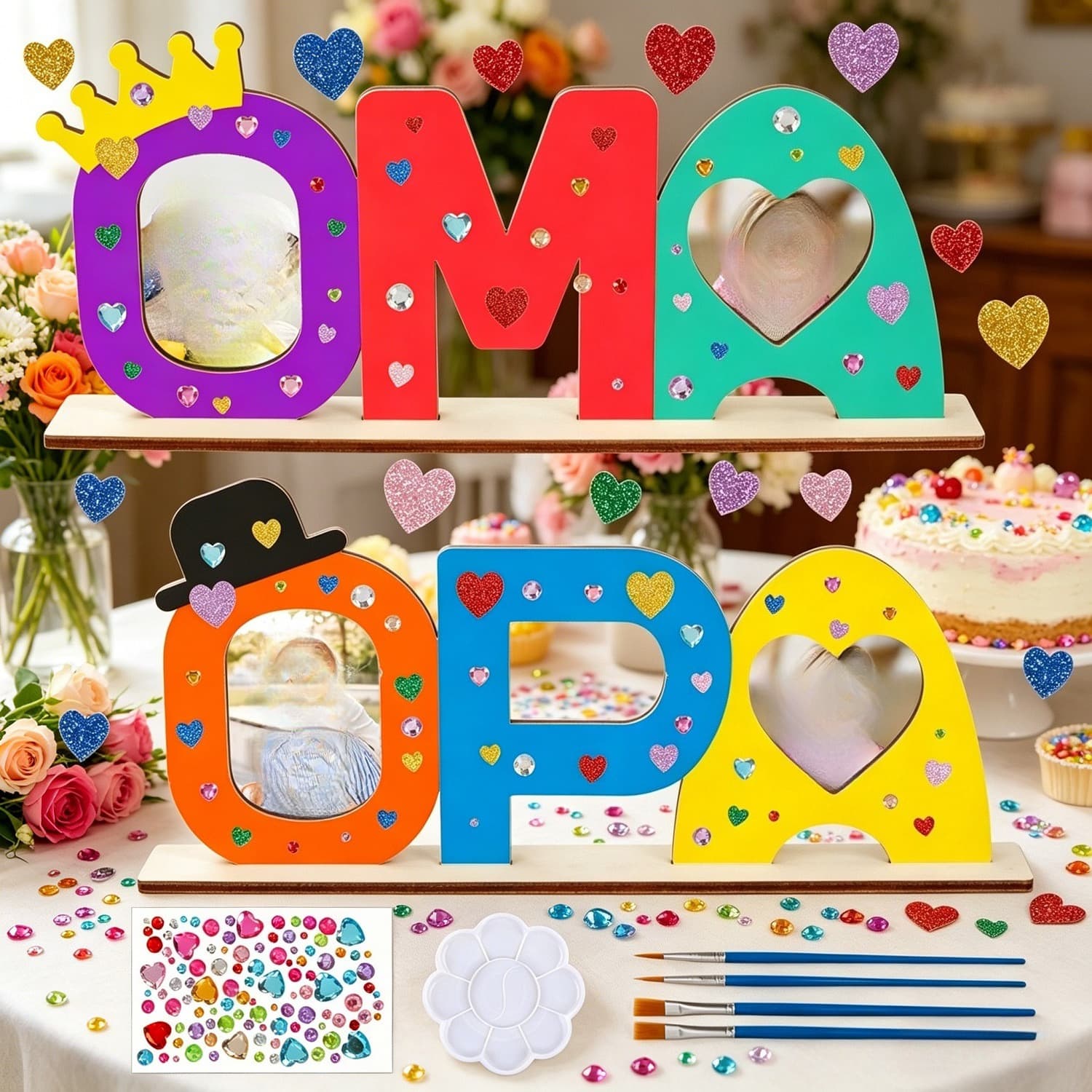 Bastelset Holzschild „Oma & Opa“