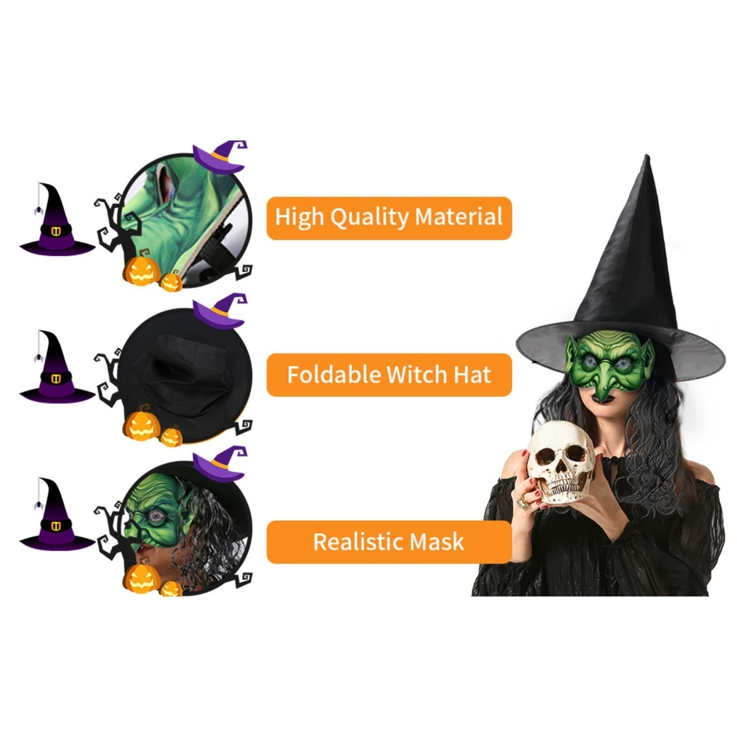 Halloween-Hexenmasken