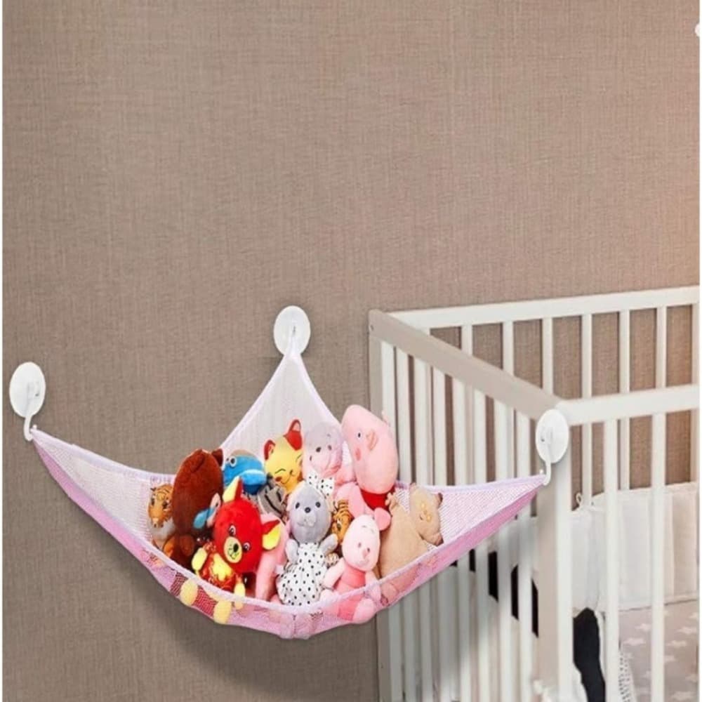 Aufbewahrungsnetz für Kuscheltiere, rosa