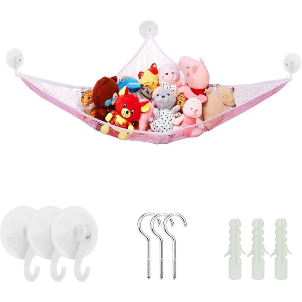 Aufbewahrungsnetz für Kuscheltiere, rosa