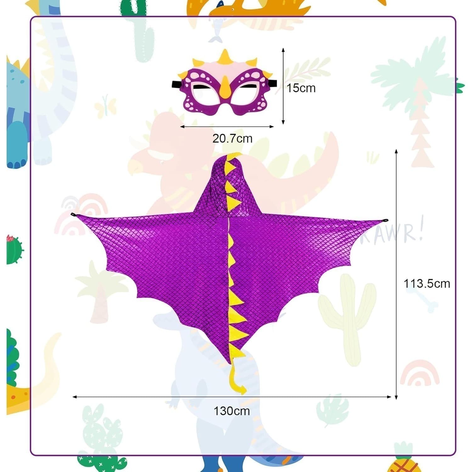 Dinosaurier-Umhang mit Maske
