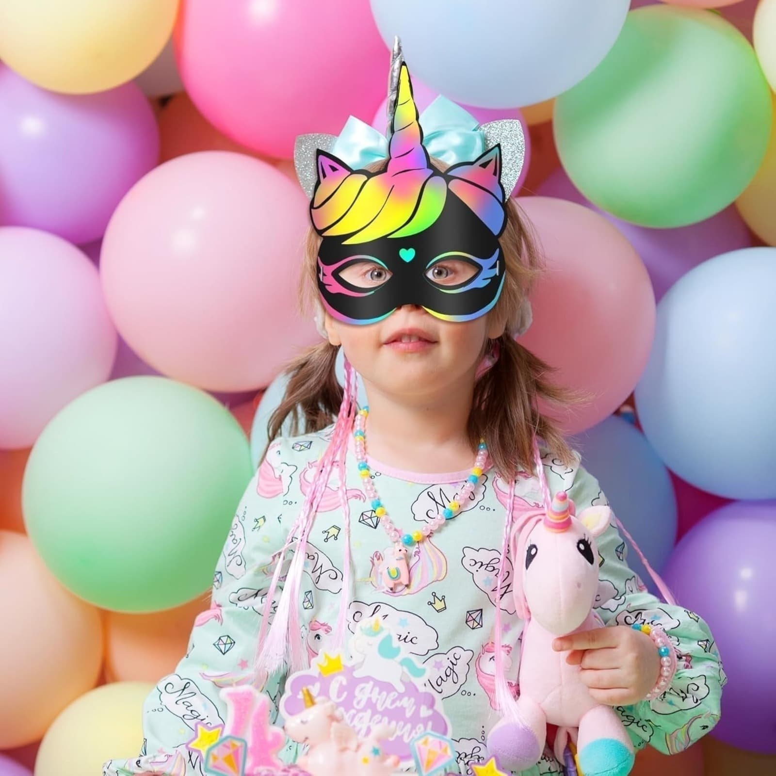 Einhorn-Kratzmasken