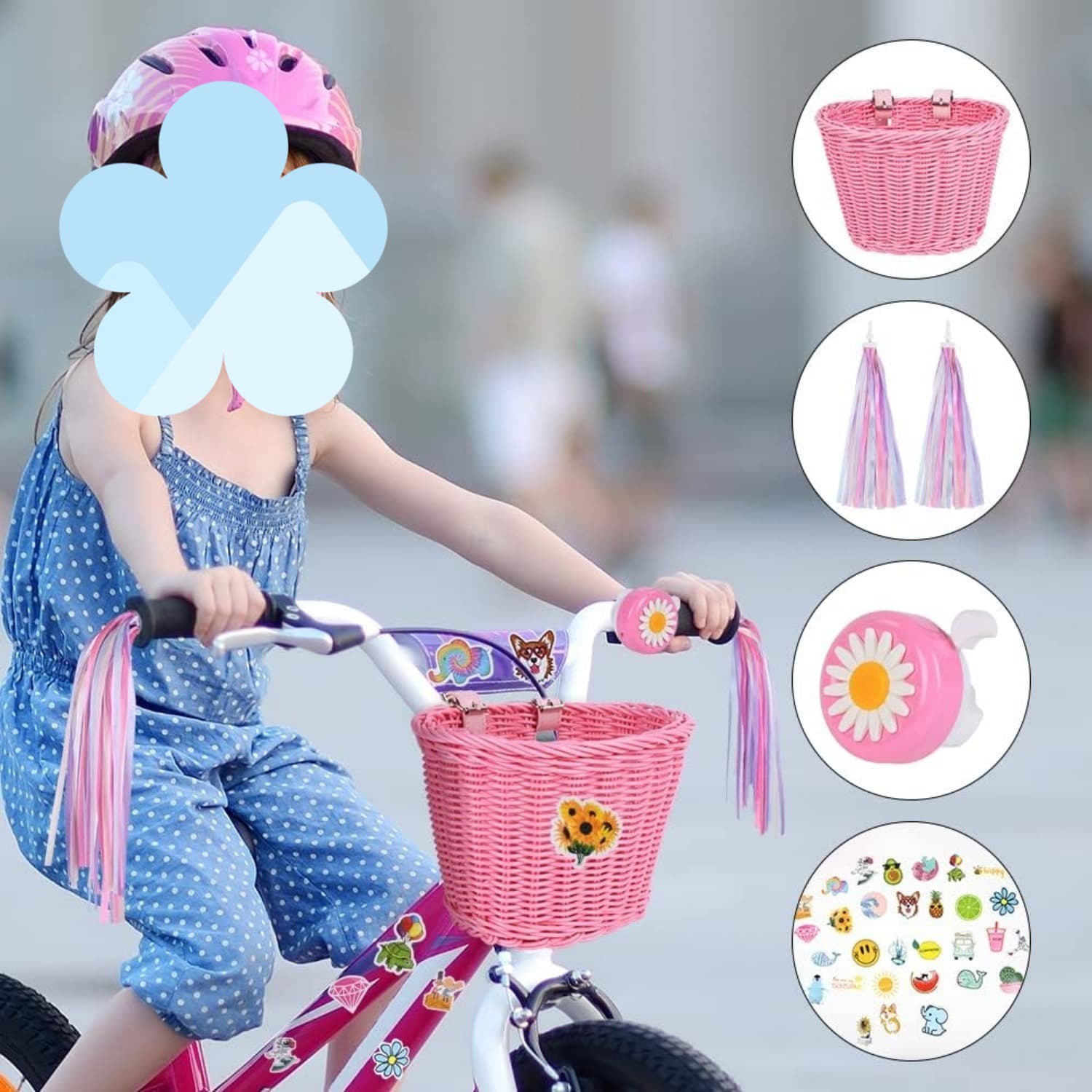 Fahrradkorb in Rosa