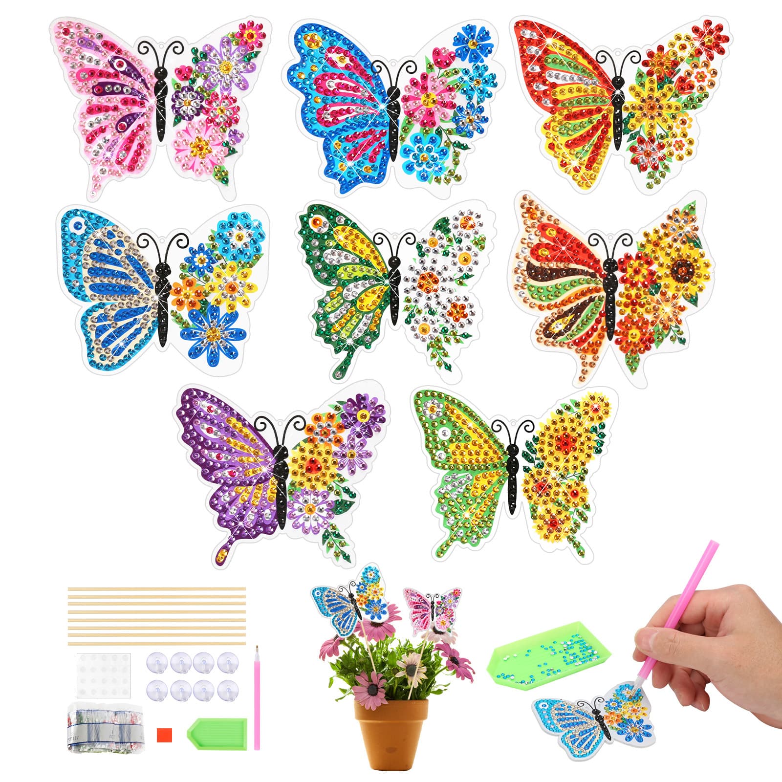 Diamond-Painting-Set Blumentopf