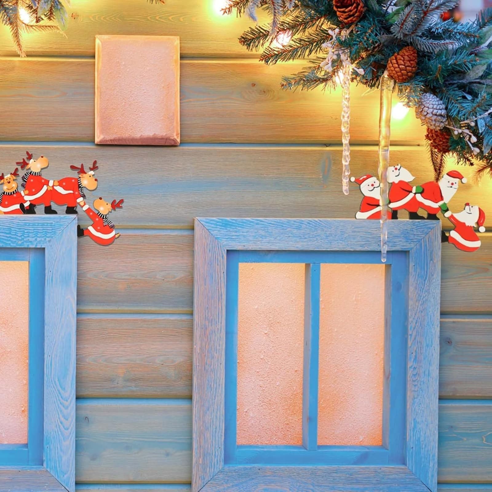 Weihnachts-Türrahmen-Deko aus Holz