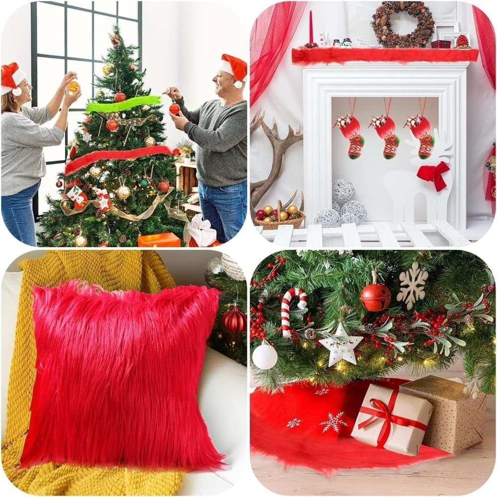 Weihnachtsbänder aus Fellimitat