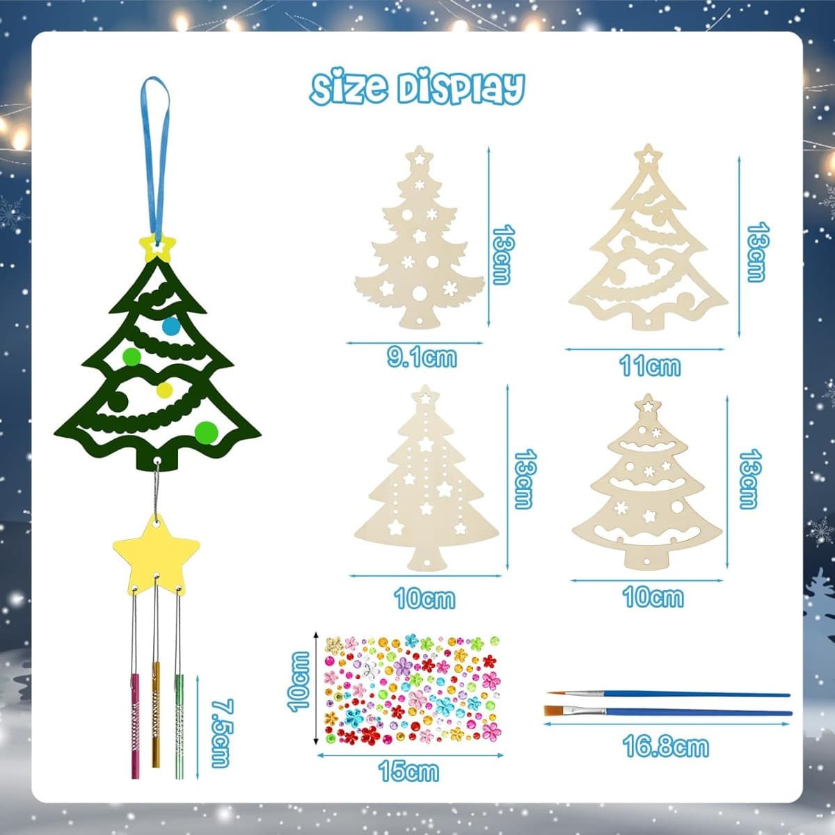 Weihnachts-Bastelset Bäume und Sterne