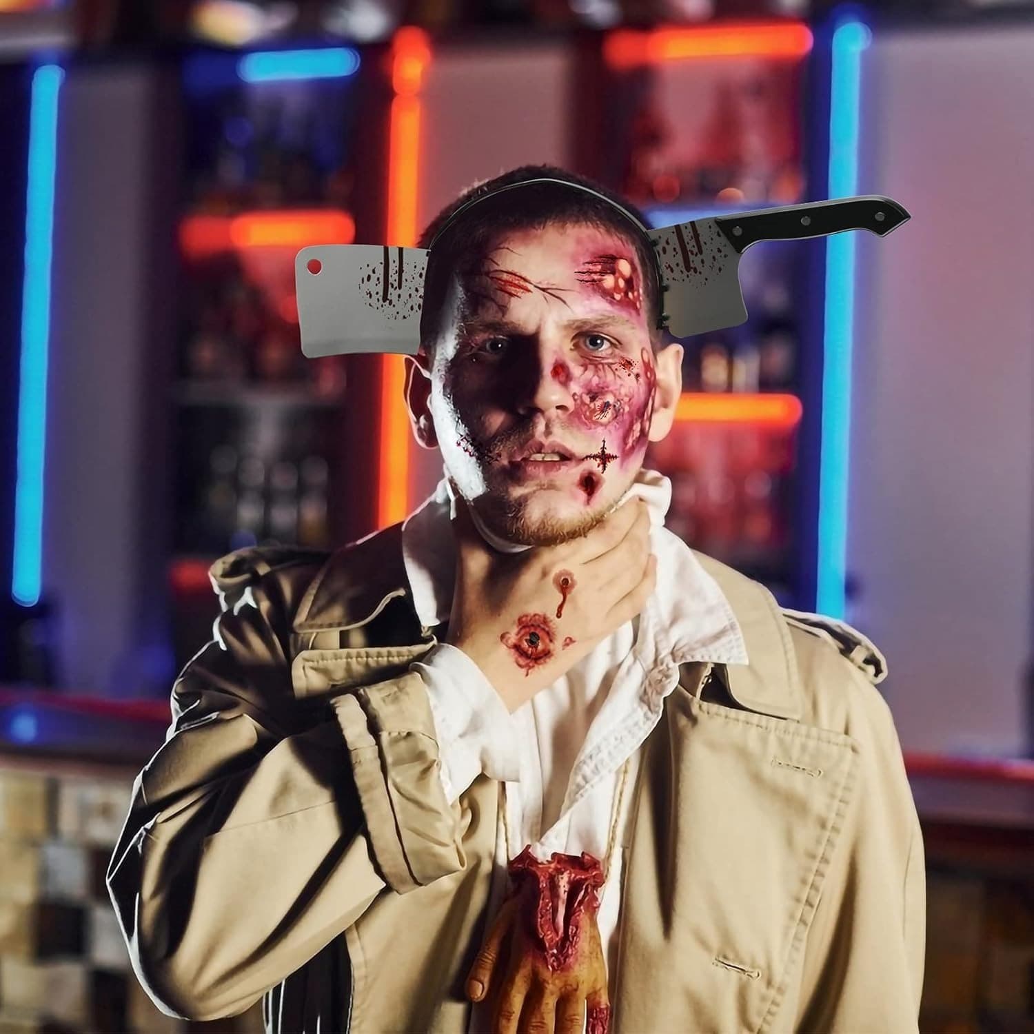 Halloween-Set Messer-Haarreif