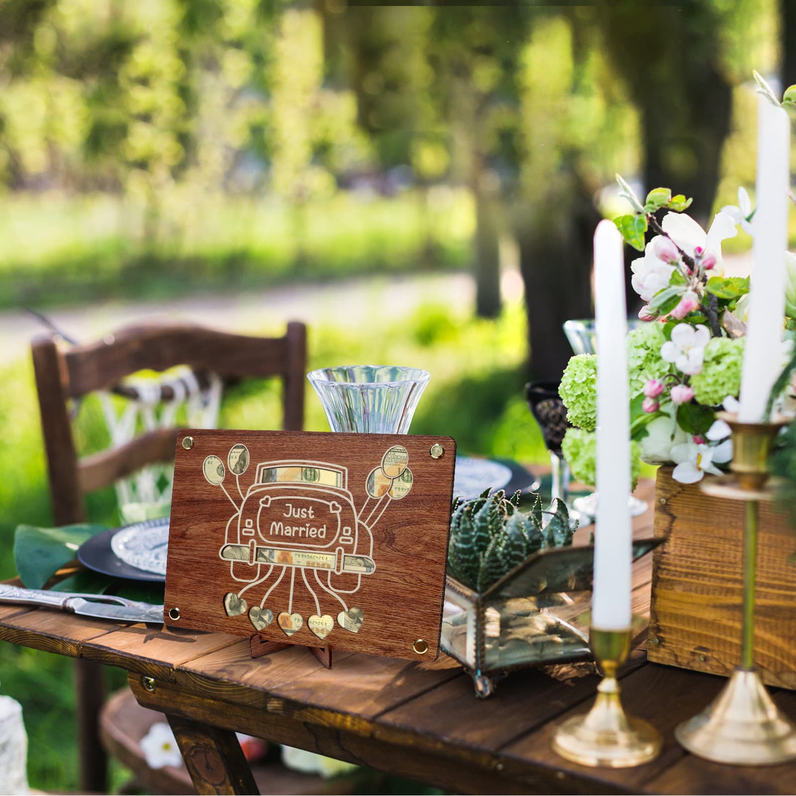 Geldgeschenk Hochzeit: Holzauto
