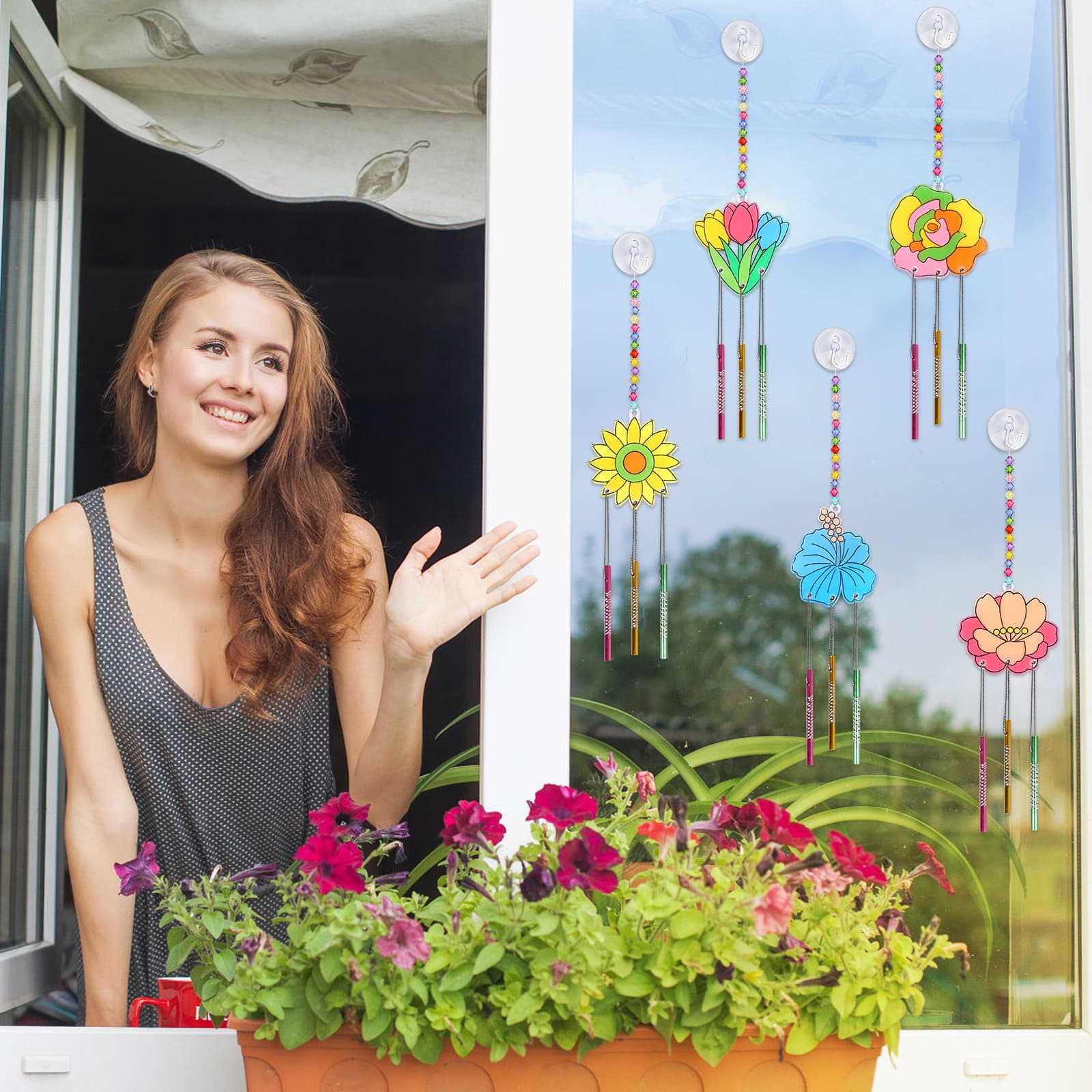 Window-Color-Set mit Blumen
