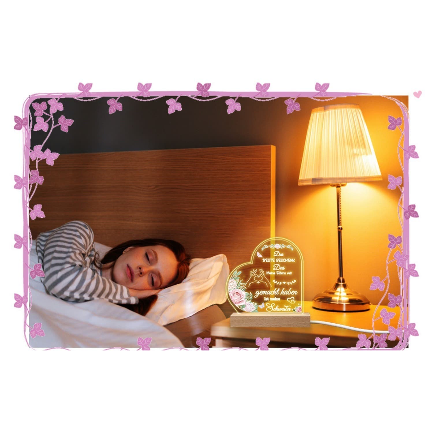 Nachtlicht als Geschenk für die Schwester