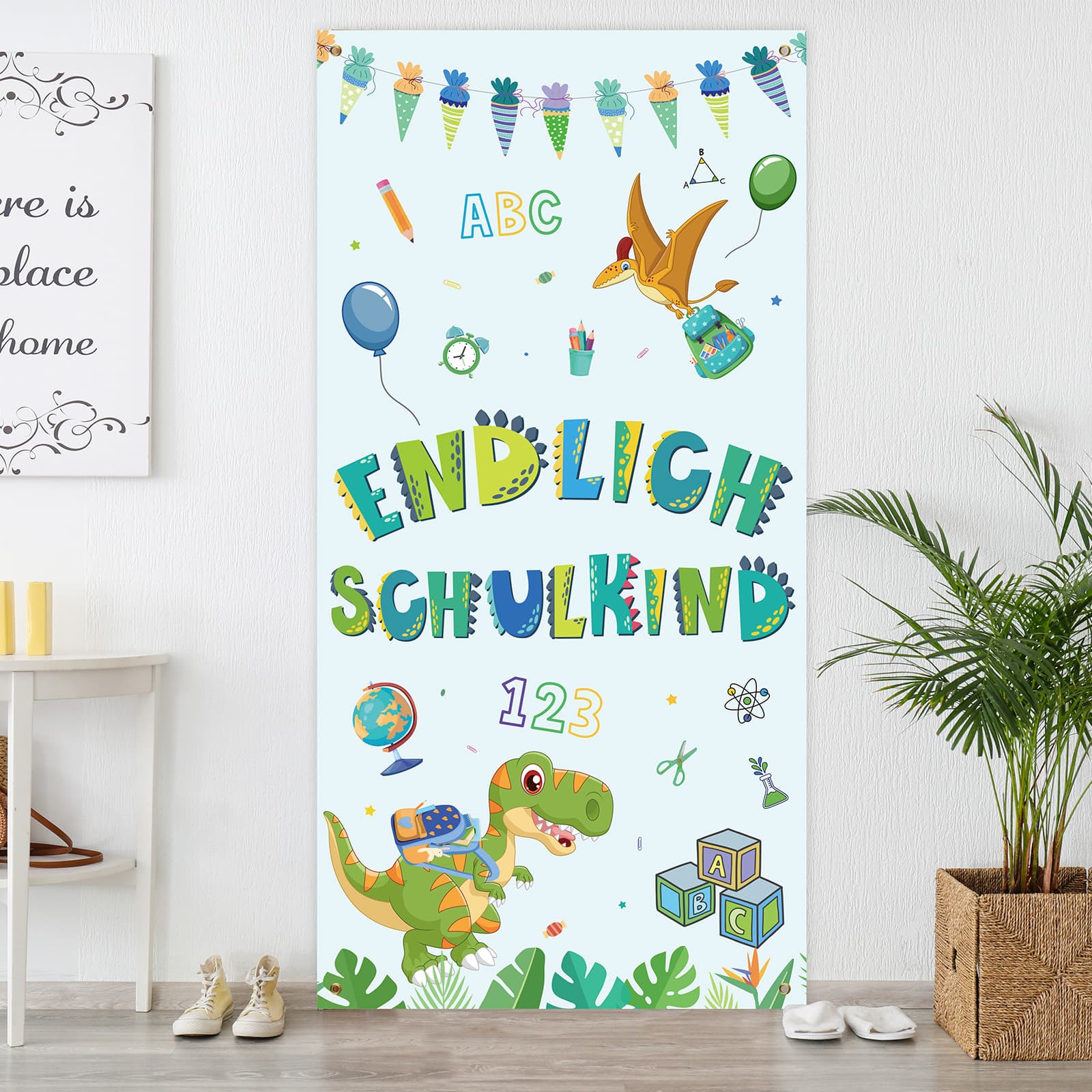 Türbanner zum Schulanfang, blau