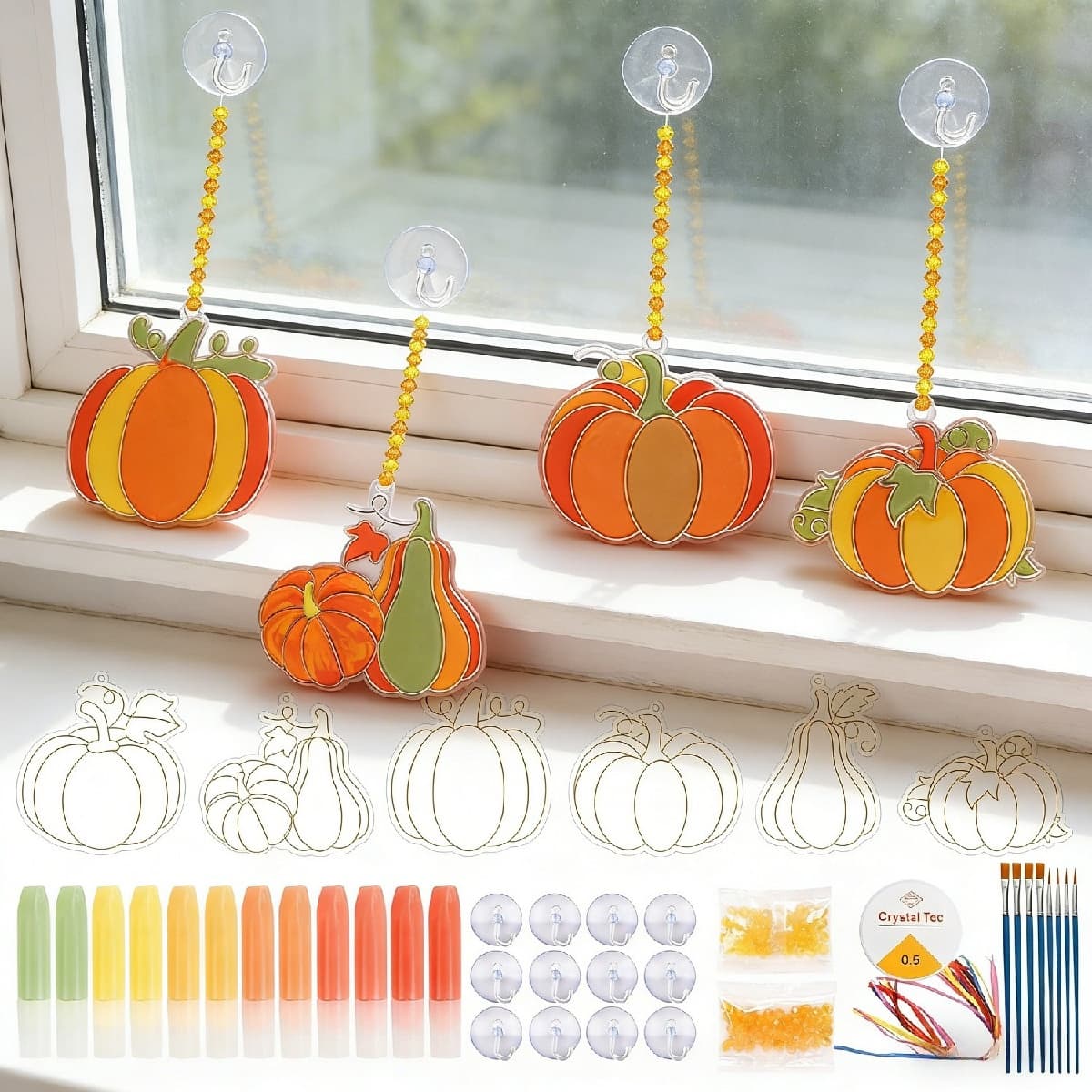Herbst-Bastelset Kürbis-Malplatten