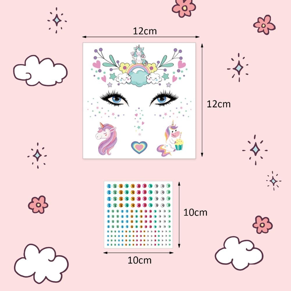 Einhorn-Gesichtssticker mit Glitzer