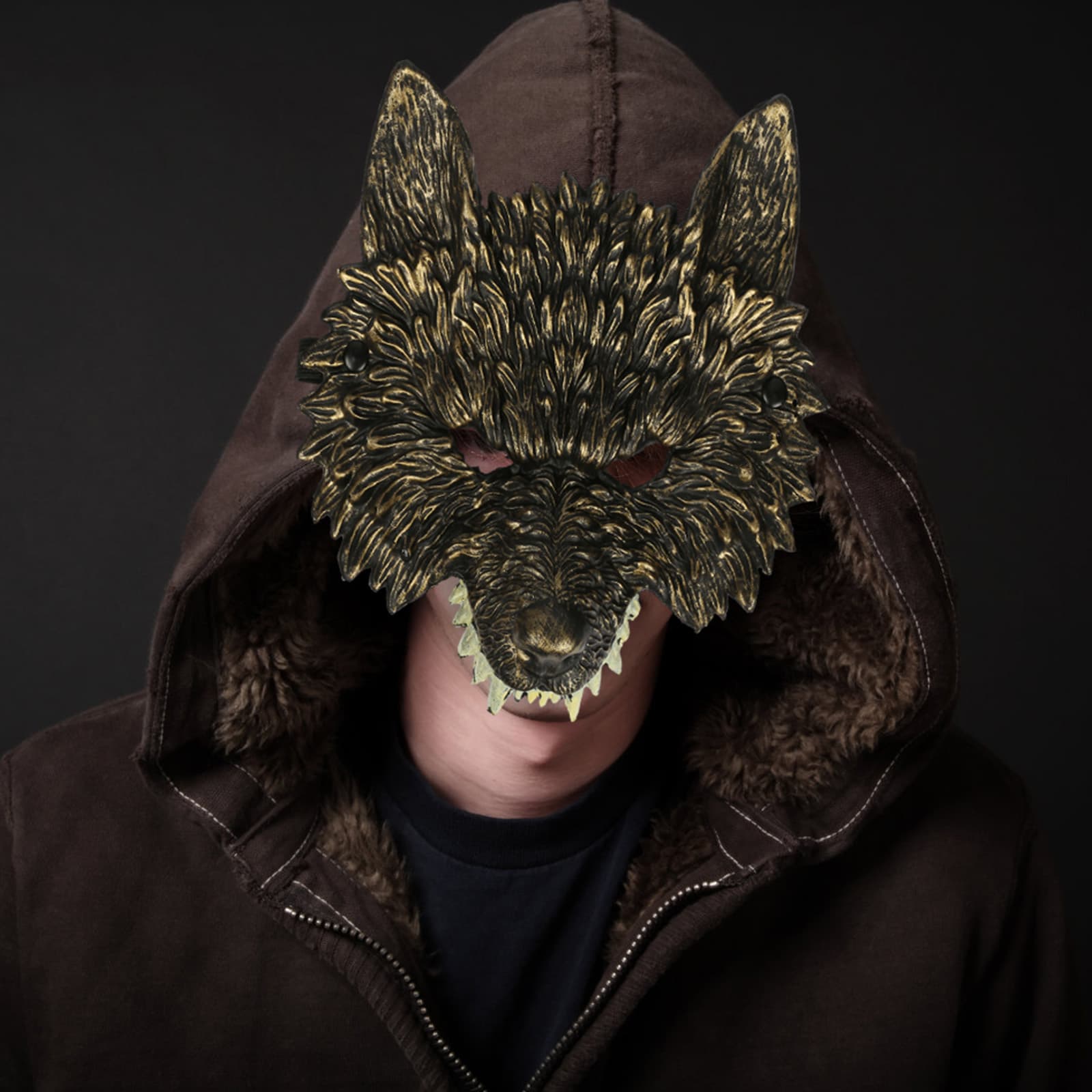 Werwolf-Maske in Gold