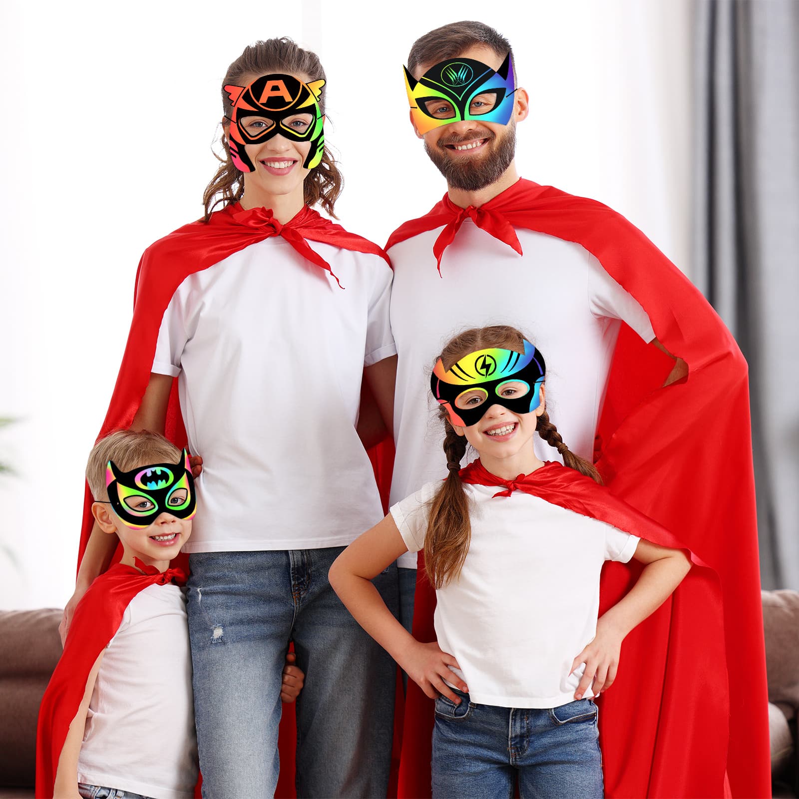 Halloween-Kratzmasken-Set