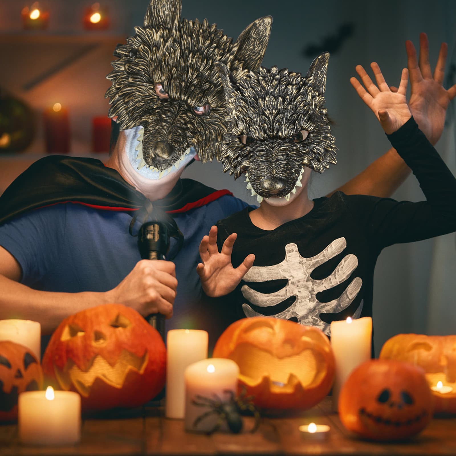 Werwolf-Maske in Gold