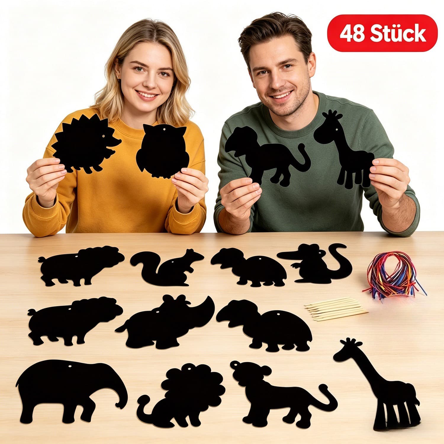 Kratzbilder-Set mit Tiermotiven