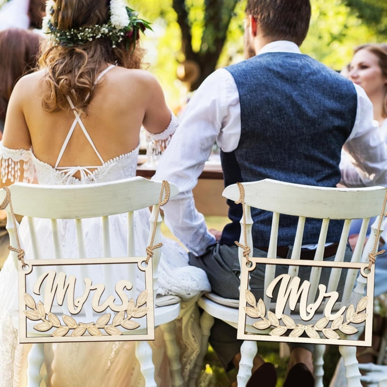 Stuhlschilder „Mr“ und „Mrs“