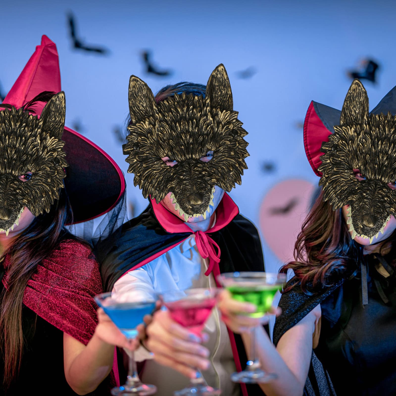 Werwolf-Maske in Gold