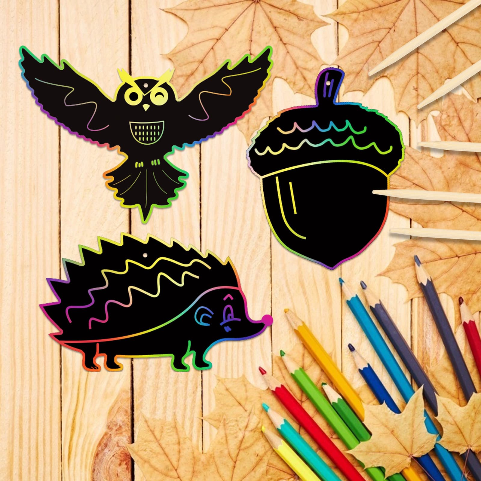 Herbst-Kratzbilder-Set