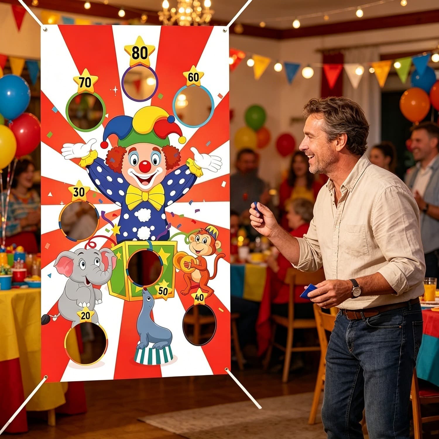 Wurfspiel mit Banner und Säckchen