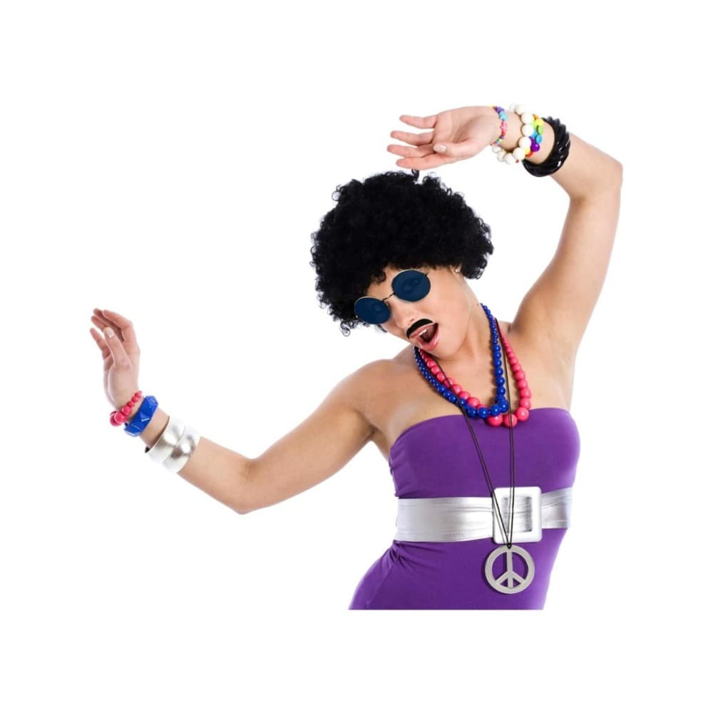 Hippie-Kostüm mit Afro-Perücke