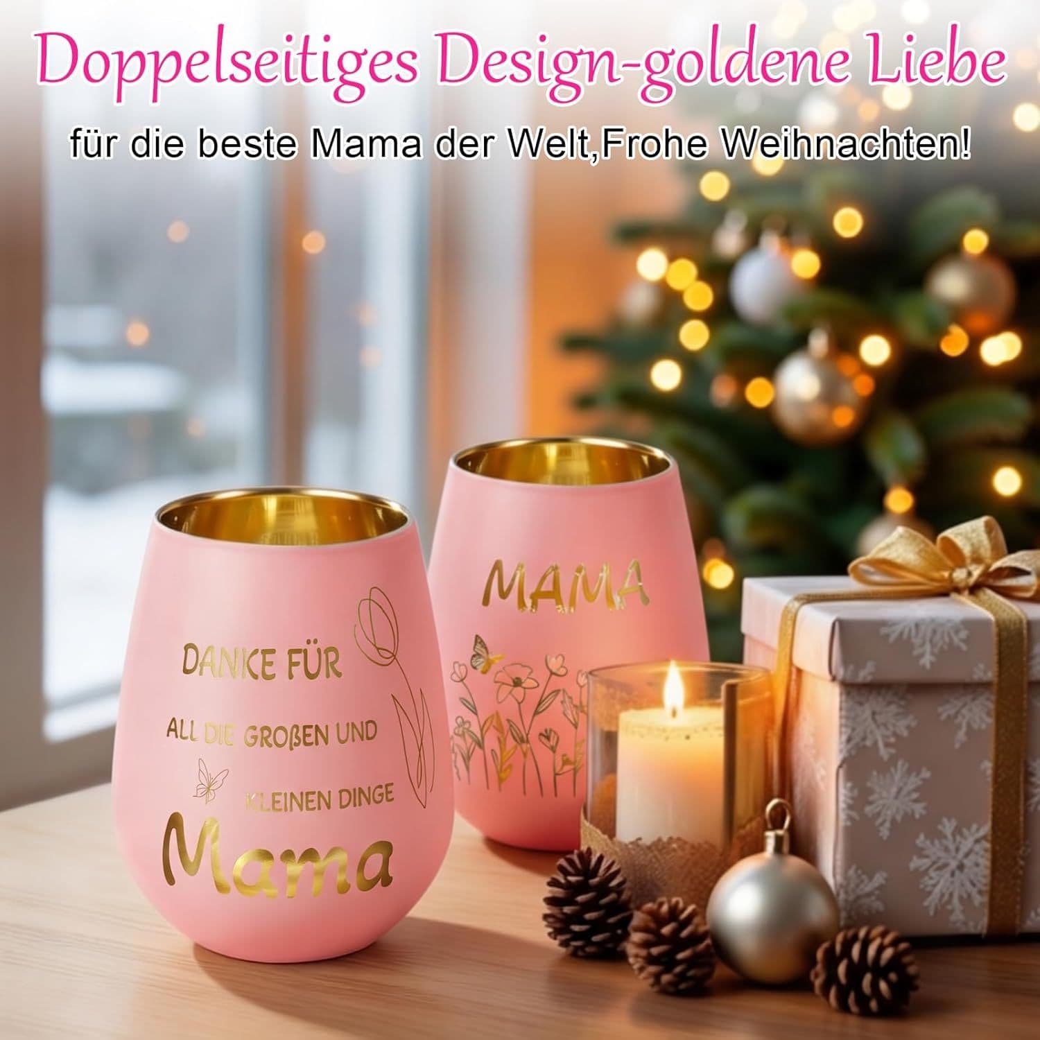 Glas-Kerzenhalter „Mama“