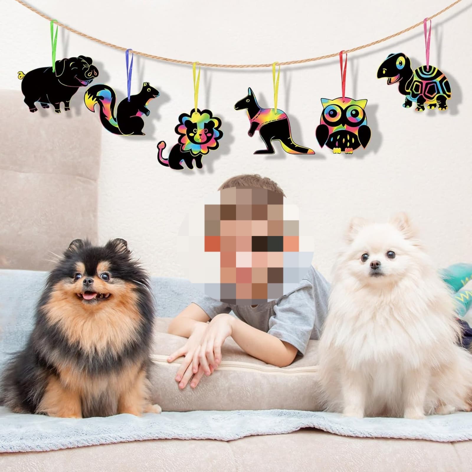 Kratzbilder-Set mit Tiermotiven