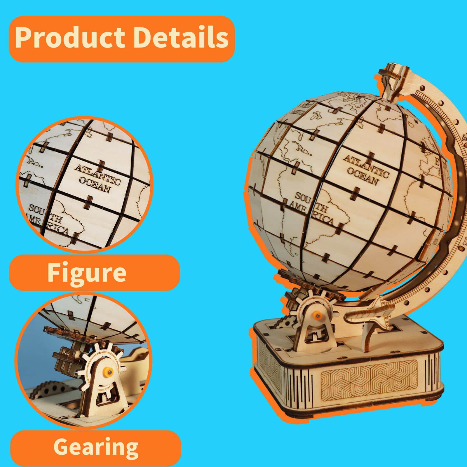 3D-Holzpuzzle Globus